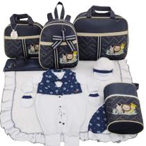 Kit bolsa maternidade 5 peças safari baby menino + saida maternidade Kit bolsa maternidade 5 peças safari baby menino + saida maternidade