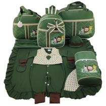 Kit bolsa maternidade 5 peças safari baby menino + saida maternidade