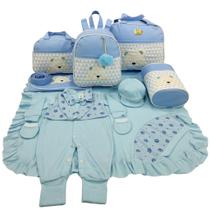 Kit bolsa maternidade 5 peças urso chevron + saida maternidade