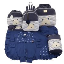 Kit bolsa maternidade 5 peças urso chevron + saida maternidade Kit bolsa maternidade 5 peças urso chevron + saida maternidade