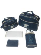 Kit Bolsa Maternidade Baby Blessed 5 pçs Azul Marinho