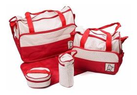 Kit Bolsa Maternidade Bebê 5 Peças Trocador Porta Mamadeira