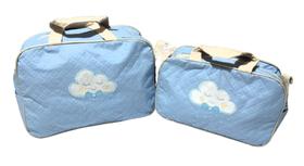 Kit Bolsa Maternidade Chuva Baby 2 pçs Azul c/alças bege