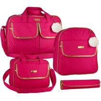 Kit Bolsa Maternidade com Mochila Menina - Cor Pink Kit Bolsa Maternidade com Mochila Menina - Cor Pink