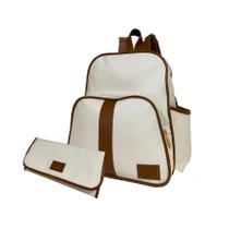 Kit bolsa maternidade com mochila trocador e frasqueira branco 3 peças