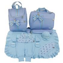 Kit bolsa maternidade de luxo azul + saida maternidade - LET BABY BOLSAS DE MATERNIDADE