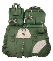 Kit bolsa maternidade de luxo verde militar + saida maternidade