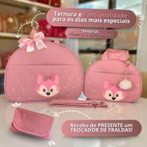 Kit Bolsa Maternidade De Menina Rosa Com 2 Bolsas
