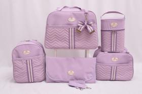 Kit Bolsa Maternidade Laço 5 Peças(lilas)