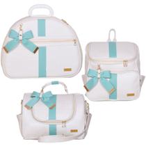 Kit Bolsa Maternidade Laço Elegancy Verde 3 Peças