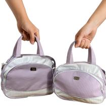 Kit Bolsa Maternidade Lilás 2 Peças, Grande + Pequena