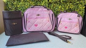 Kit bolsa maternidade ludy 5 peças - ref45/46 rosa