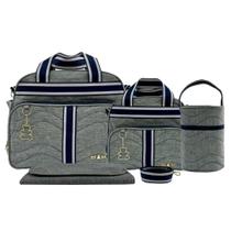 Kit Bolsa Maternidade Luxo 4 peças Mala Bebê Impermeável Menino Menina Kit Bolsa Maternidade Luxo 4 peças Mala Bebê Impermeável Menino Menina