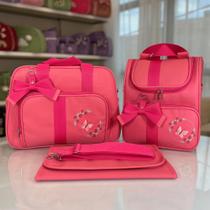 Kit Bolsa Maternidade Luxo Premium 2 Peças Grande Impermeável + Mochila + Trocador FJ Baby