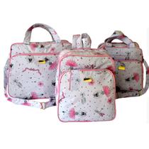 Kit Bolsa Maternidade Mala Bebê Enxoval Bailarina 3 pçs