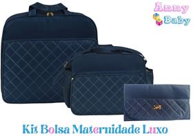 Kit Bolsa Maternidade Mala, Bolsa G e Trocador Luxo - Lilian Baby