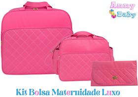 Kit Bolsa Maternidade Mala, Bolsa G e Trocador Luxo