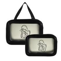 Kit Bolsa Maternidade Mala Luxo 2 Peças Personalizada Preto