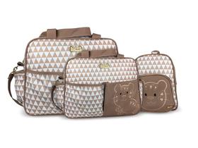 Kit Bolsa Maternidade + Mochila Menina Menino 3 Peças Tigre Felino Super Luxo