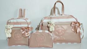Kit Bolsa Maternidade personalizada três peças ( bolsa grande, mochila e nécessaire)
