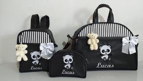 Kit Bolsa Maternidade personalizada três peças ( bolsa grande, mochila e nécessaire)