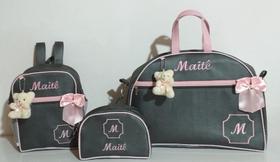 Kit Bolsa Maternidade personalizada três peças ( bolsa grande, mochila e nécessaire)