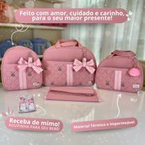 Kit Bolsa Maternidade Redonda 4 peças Mala e Mochila 2 em 1 para Bebê Menino / Menina