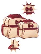 Kit Bolsa Maternidade Rosas 2 Peças Impermeável Luxo Mala De Flor Reforçada Menino Menina Bebê Barato