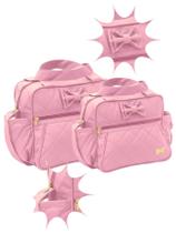 Kit Bolsa Maternidade Rosas 2 Peças Impermeável Luxo Mala De Flor Reforçada Menino Menina Bebê Barato