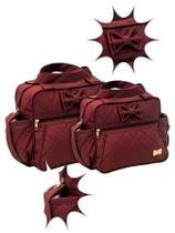 Kit Bolsa Maternidade Rosas 2 Peças Impermeável Luxo Mala De Flor Reforçada Menino Menina Bebê Barato