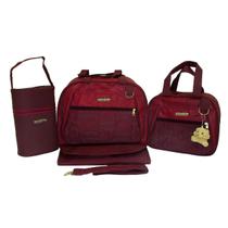 Kit bolsa maternidade vinho plus 4 pçs