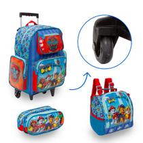 Kit Bolsa Mochila Escolar Masculina Paw Patrol Rodas Barata