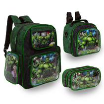 Kit Bolsa Mochila Escolar Menino Incrível Hulk Kit Bolsa Mochila Escolar Menino Incrível Hulk