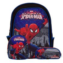 Kit Bolsa Mochila Escolar Spider Man Desenho Costas Lancheira