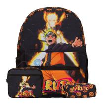 Kit Bolsa Mochila Infantil Costas Naruto Desenho Crianças