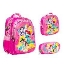 Kit Bolsa Mochila Infantil Menina Princesas Costas