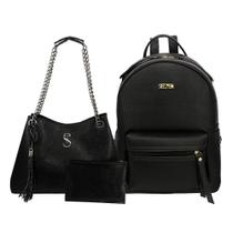 Kit Bolsa Mochila Necessaire Feminina Casual Conforto