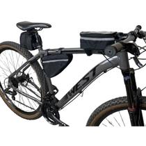 Kit Bolsa Para Bicicleta Triangular Quadro Porta Celular Impermeável Art Mania