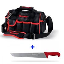 Kit Bolsa para ferramentas 18 bolsos BGS + Faca churrasco 14" Refile Aéreo BKR203-14 - Starrett