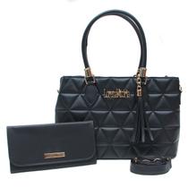 Kit Bolsa Sacola e Carteira Lorena Vitoria Bordada Feminina Com Alça