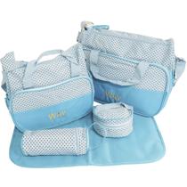 Kit Bolsa Saída Maternidade de Bebê 5 Peças Impermeável Multifunção Menino Menina Brinqway IWKBM