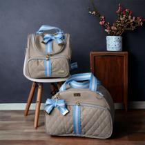 Kit Bolsa Saída Maternidade de Luxo Menino/Menina 2 peças e laços