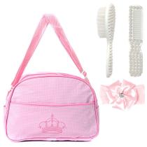 Kit Bolsa Saida Maternidade Rosa com Acessórios para Bebês