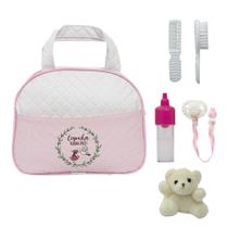 Kit Bolsa Saida Maternidade Rosa Escova, Pentinho E Chupeta Kit Bolsa Saida Maternidade Rosa Escova, Pentinho E Chupeta