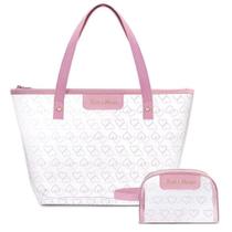 Kit Bolsa Shopper E Necessaire Transparente Love Rosa Kit Bolsa Shopper E Necessaire Transparente Love Rosa