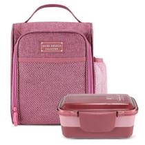 Kit Bolsa Térmica E Pote De Marmita 2 Andares Concept Rosa Kit Bolsa Térmica E Pote De Marmita 2 Andares Concept Rosa