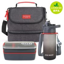 Kit Bolsa Térmica Lancheira Necessaire Marmita Lanche Garrafa Squeeze Infantil Escola Creche BPA Fre Kit Bolsa Térmica Lancheira Necessaire Marmita Lanche Garrafa Squeeze Infantil Escola Creche BPA Fre
