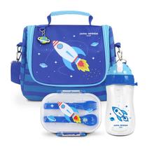 Kit Bolsa Térmica Lancheira Necessaire Marmita Lanches Garrafa Squeeze Infantil Escola Passeio Creche BPA Free