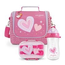 Kit Bolsa Térmica Lancheira Necessaire Marmita Lanches Garrafa Squeeze Infantil Escola Passeio Creche BPA Free