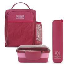 Kit Bolsa Térmica, Marmita, Porta Talheres Joy Vinho Kit Bolsa Térmica, Marmita, Porta Talheres Joy Vinho